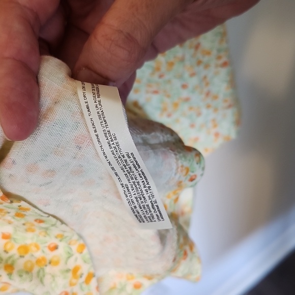 Free people mini dress cream with oranges print open back cross straps size S - Picture 9 of 9